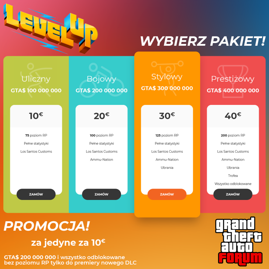 Nowe Pakiety Level Up